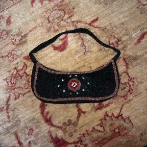 black beaded mini purse